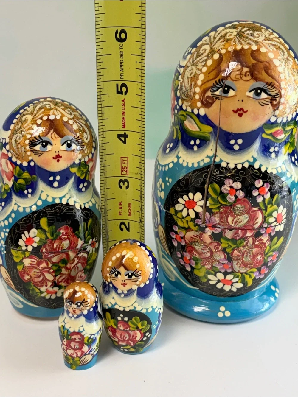 Signed Hand Painted Russian Matryoshka Nesting Dolls  Incomplete AS IS